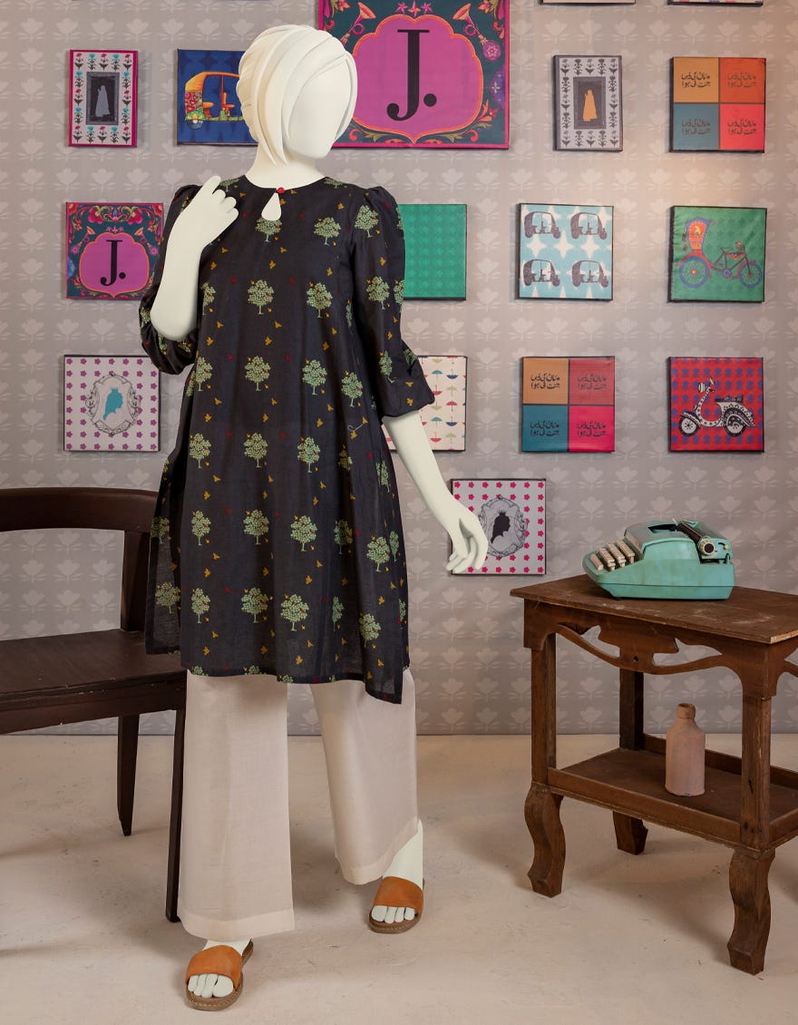 Black Cambric Teens Kurti | Jygk-W-Jwt-23-4011