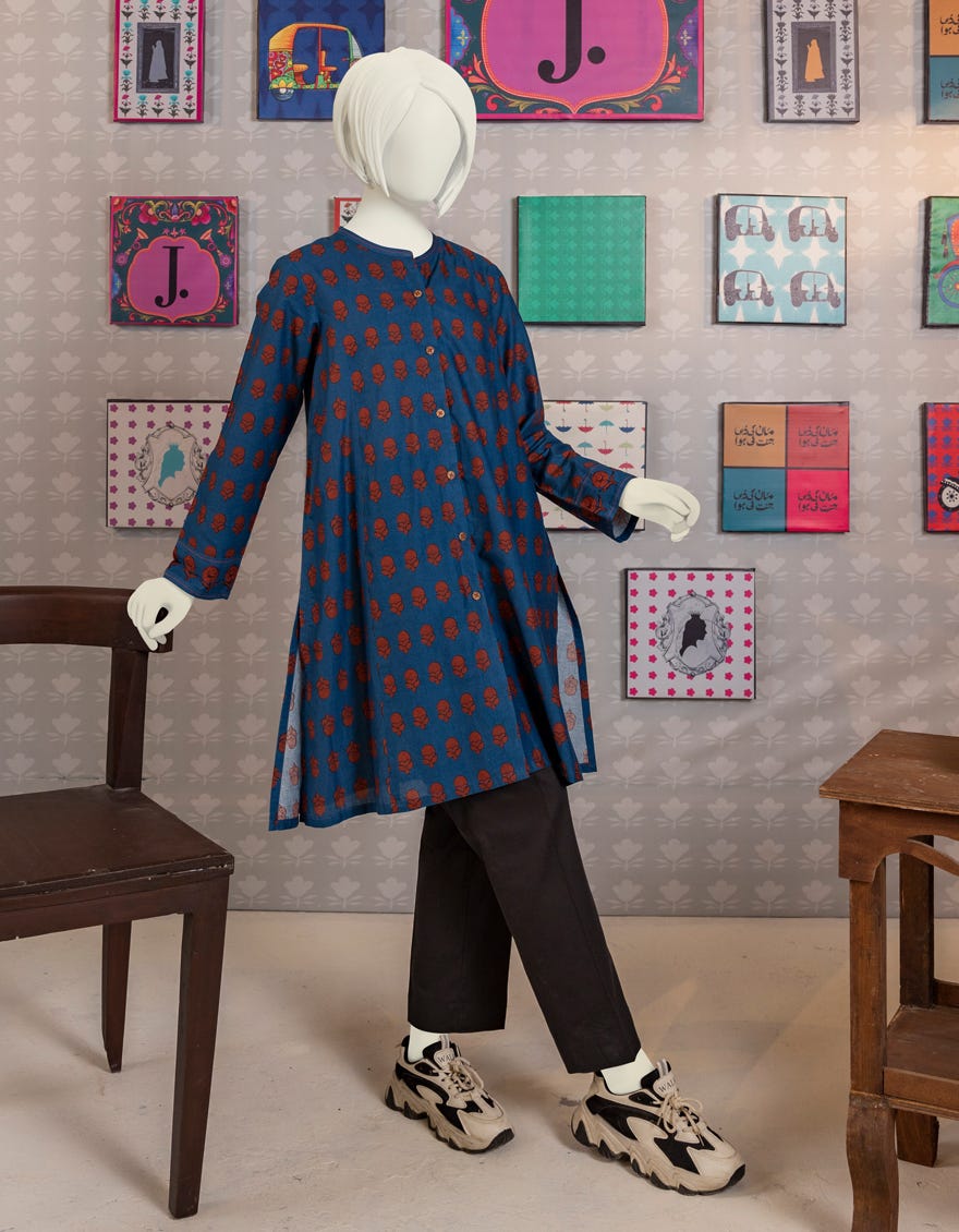 Blue Cambric Teens Kurti | Jygk-W-Jwt-23-4012