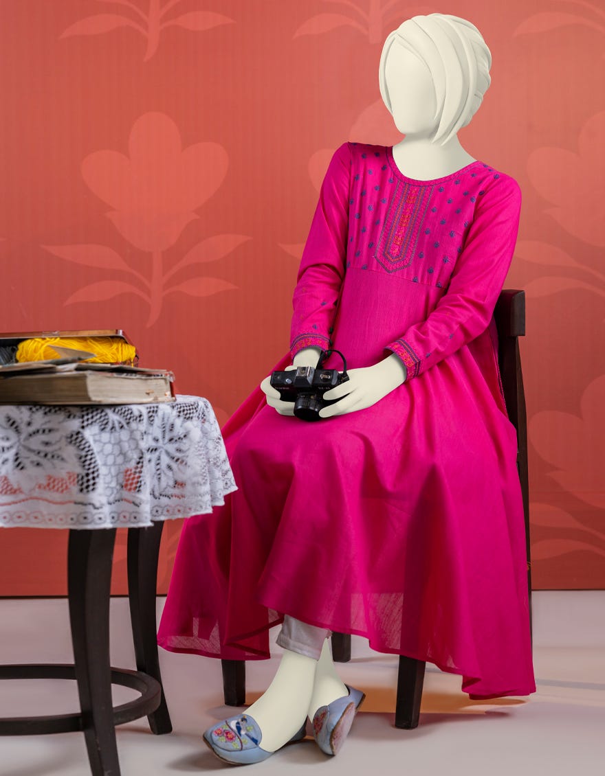Pink Khaddar Teens Kurti | Jygk-W-Jwt-23-4014