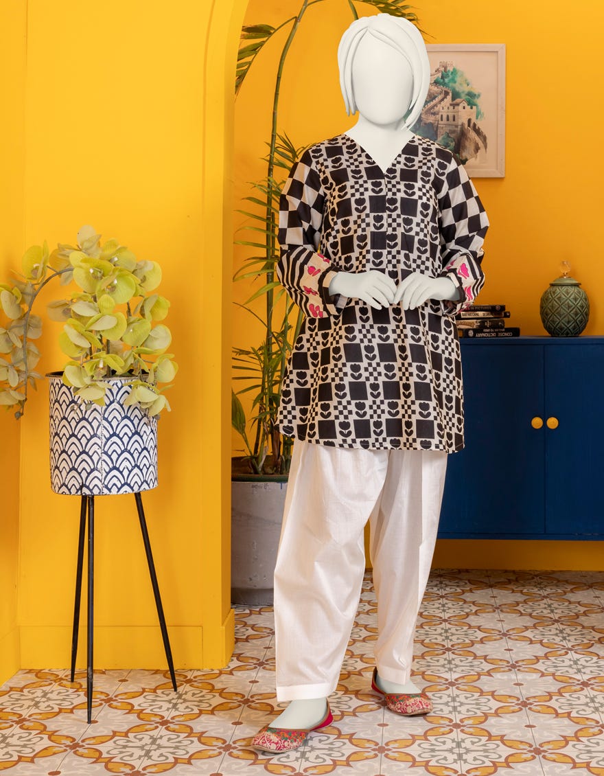 Off White Lawn Kurti | Jygk-S-Jwt-24-4002
