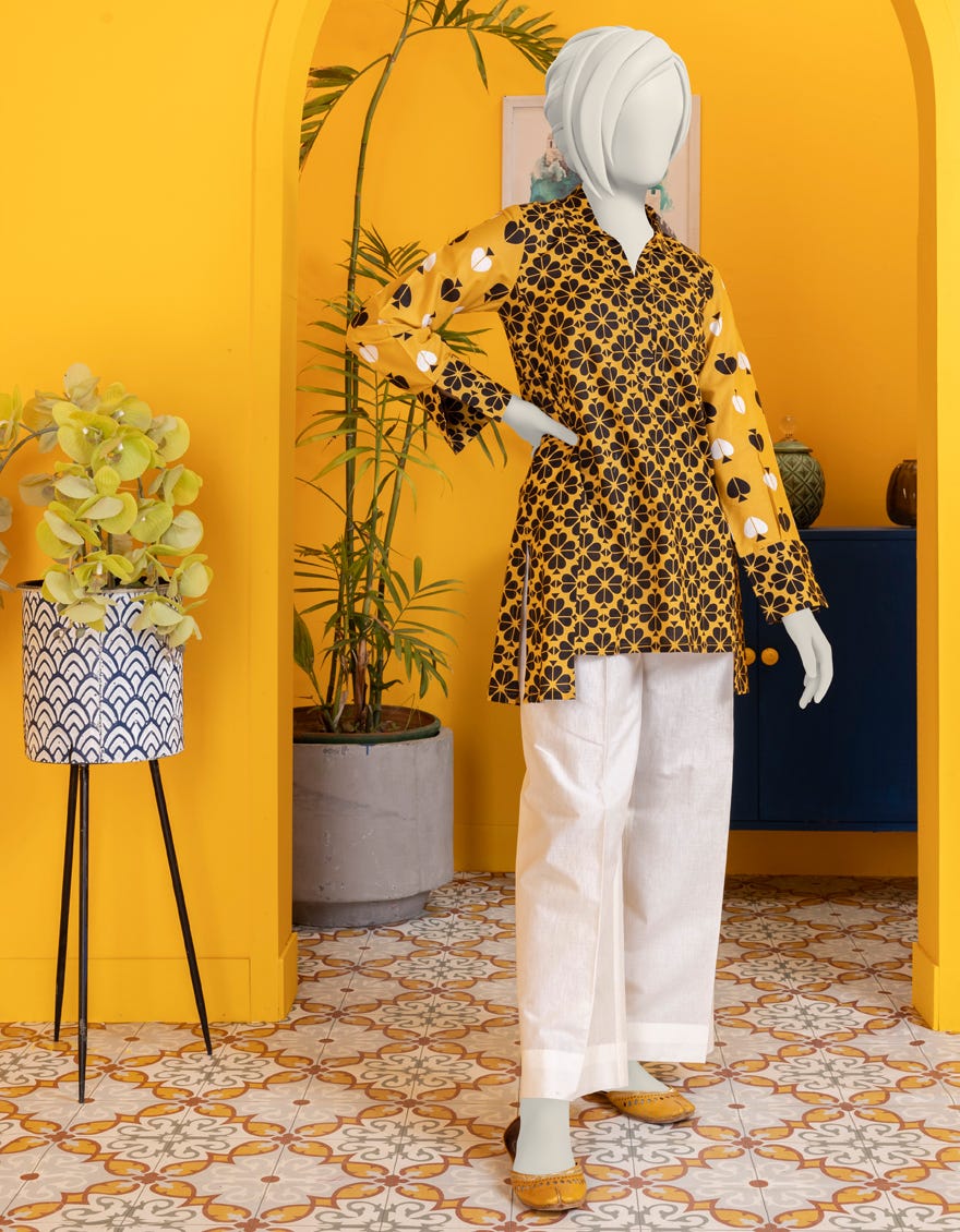 Yellow Lawn Kurti | Jygk-S-Jwt-24-4003