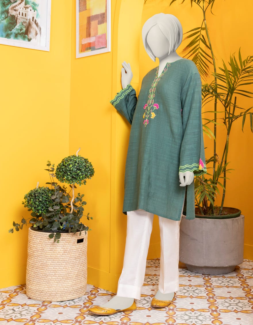 Green Lawn Kurti | Jygk-S-Jwt-24-4006