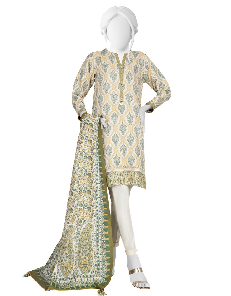 Multicolor Jacquard Unstitched 3 Piece Dress | Jjls-W-Jwu-22-1805