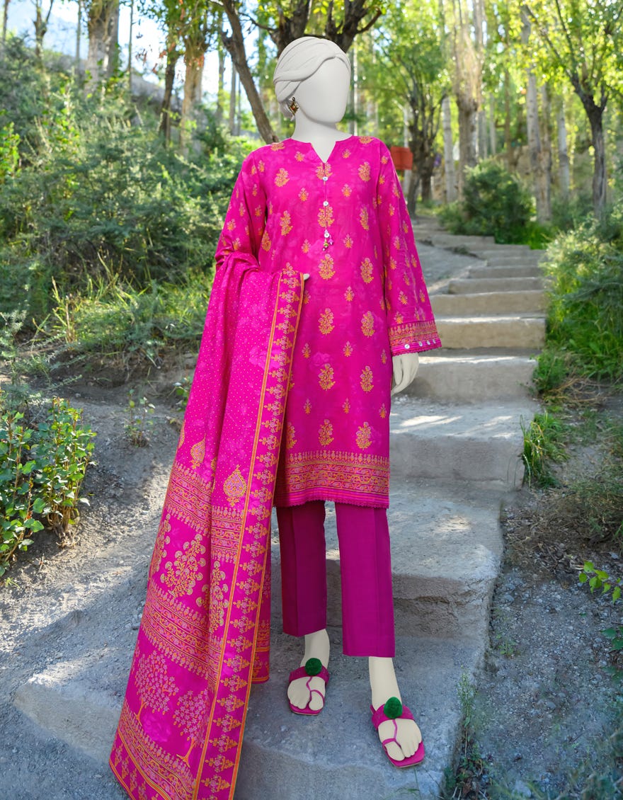 Lavender Khaddar Unstitched 3 Piece Dress | Jjls-W-Jwu-23-1760