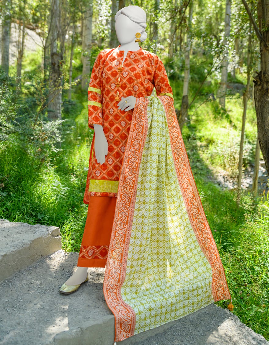 Multicolor Cambric Unstitched 3 Piece Dress | Jjls-W-Jwu-23-1769