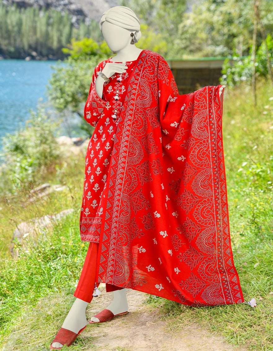 Multicolor Khaddar Unstitched 3 Piece Dress | Jjls-W-Jwu-23-1774