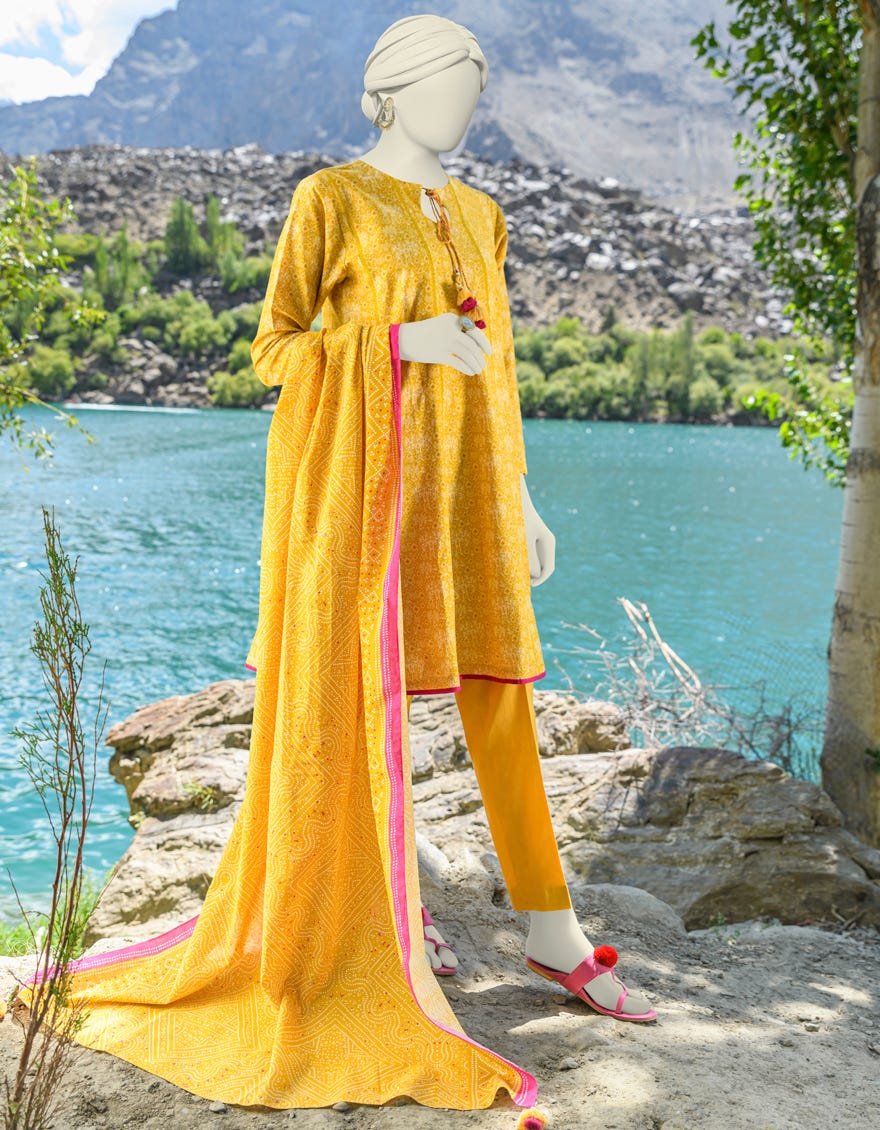 Multicolor Cambric Unstitched 3 Piece Dress | Jjls-W-Jwu-23-1775