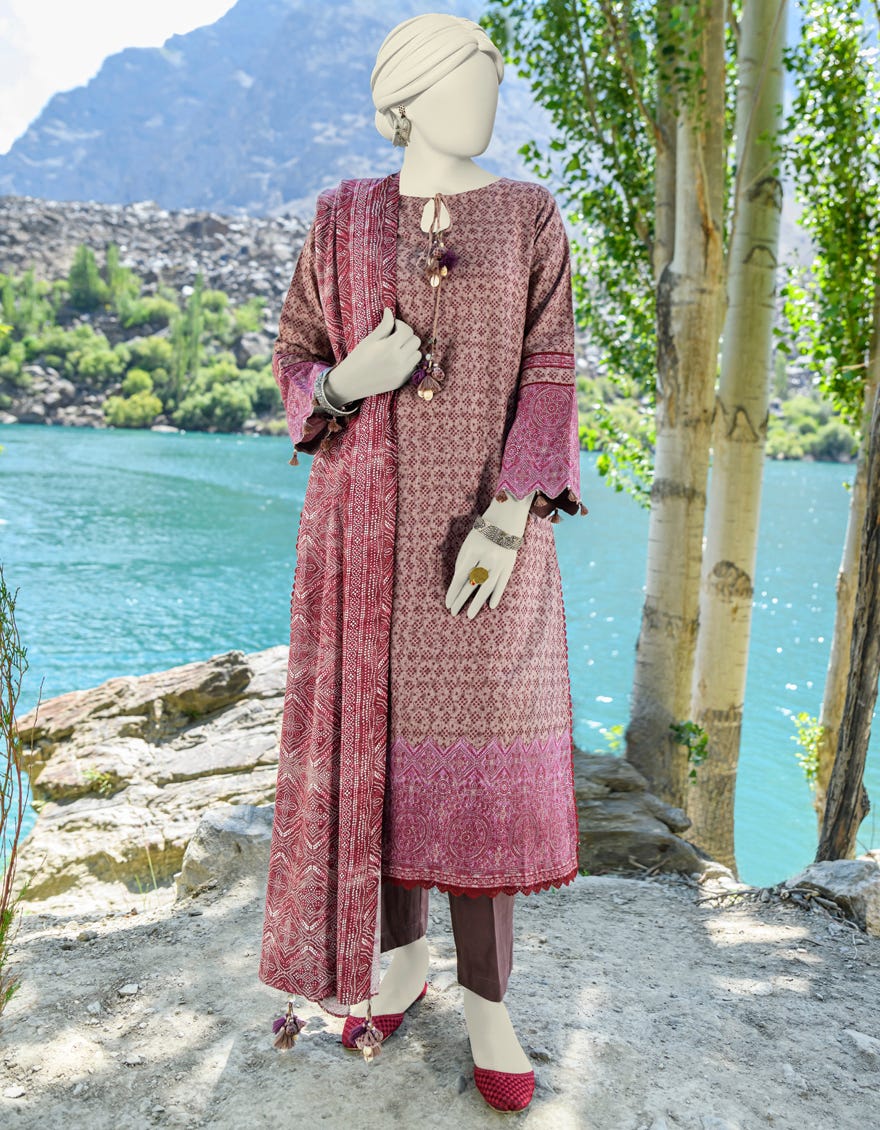 Multicolor Khaddar Unstitched 3 Piece Dress | Jjls-W-Jwu-23-1778