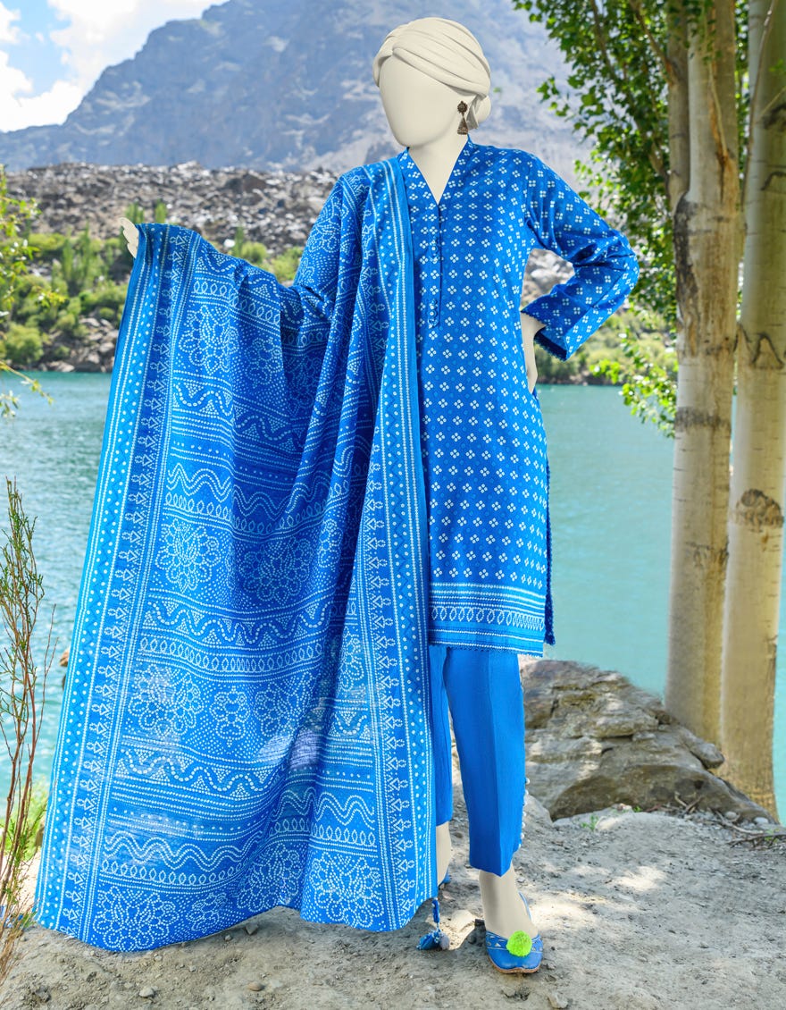Multicolor Khaddar Unstitched 3 Piece Dress | Jjls-W-Jwu-23-1779