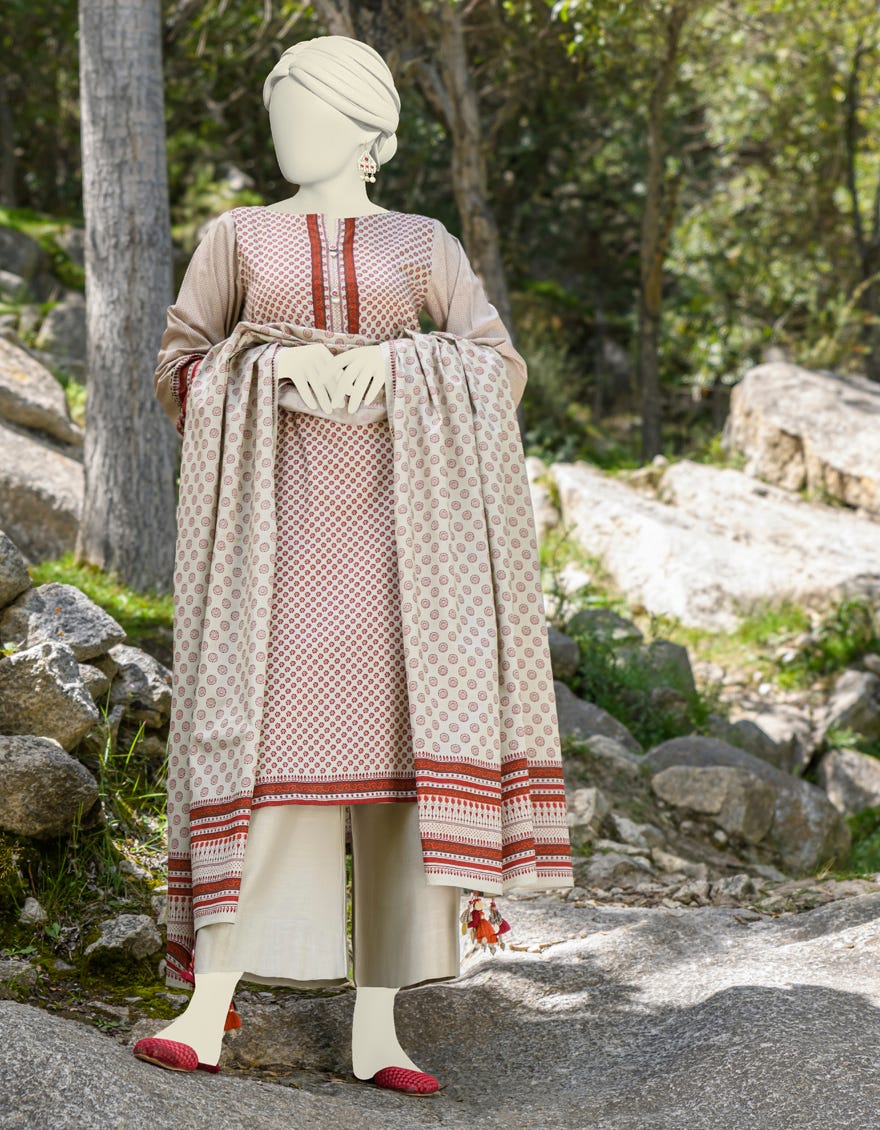 Multicolor Cambric Unstitched 3 Piece Dress | Jjls-W-Jwu-23-1781