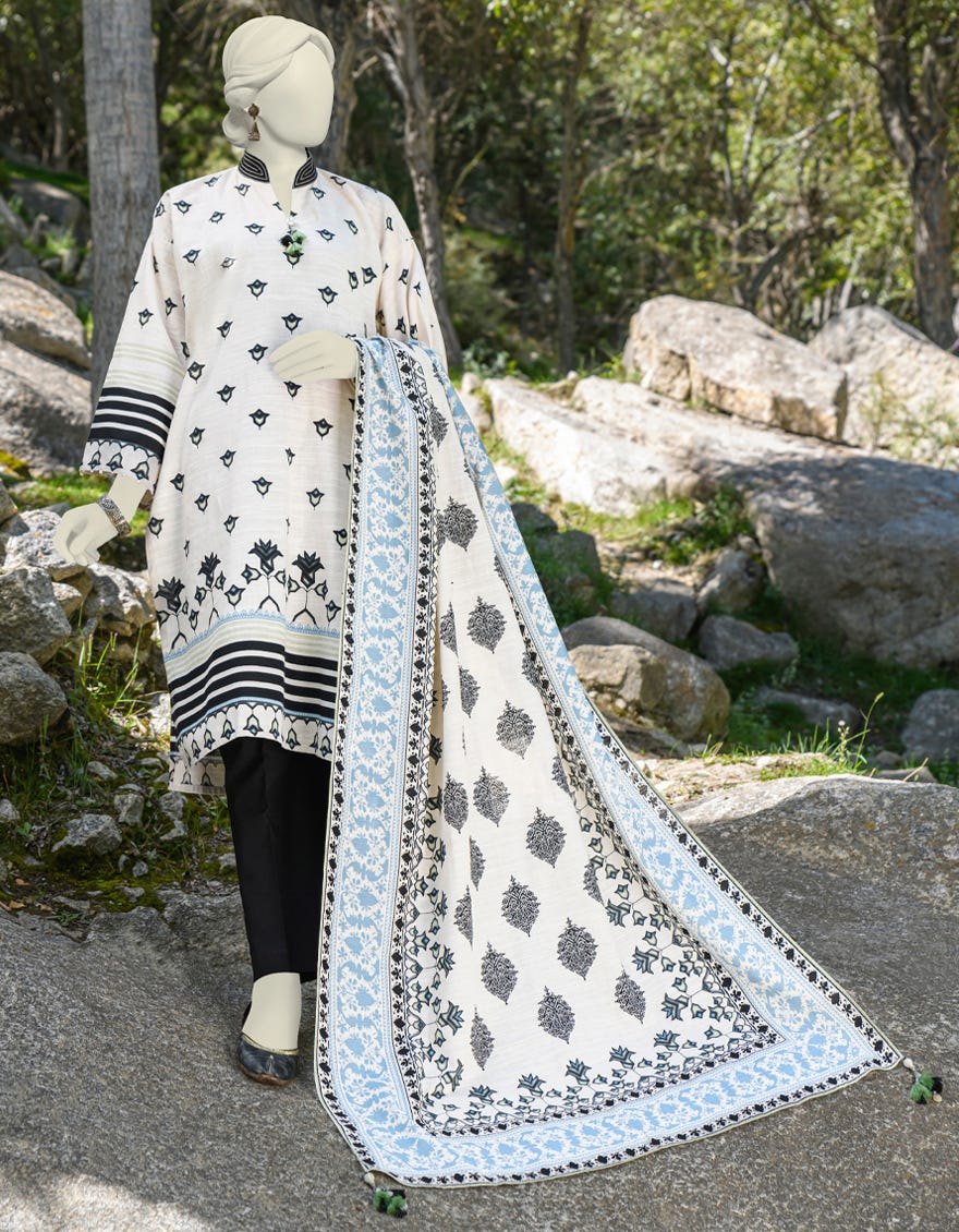 Multicolor Khaddar Unstitched 3 Piece Dress | Jjls-W-Jwu-23-1785