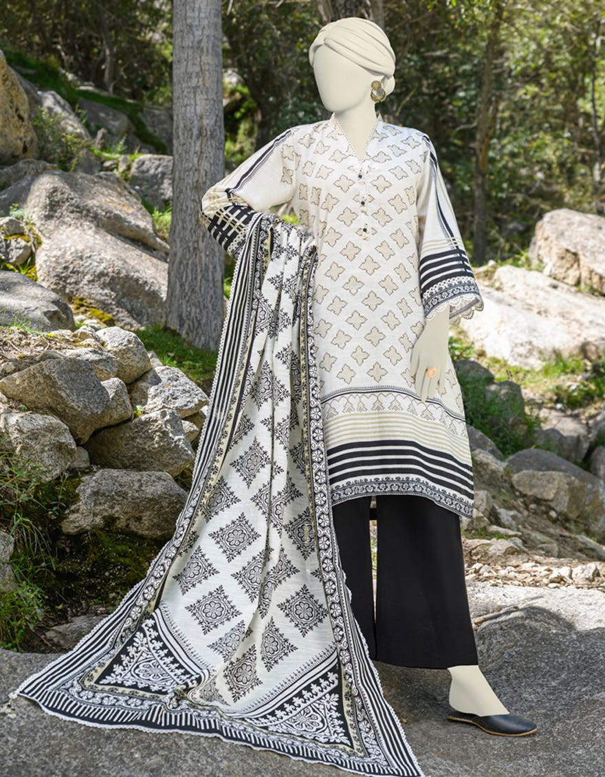 Multicolor Khaddar Unstitched 3 Piece Dress | Jjls-W-Jwu-23-1786
