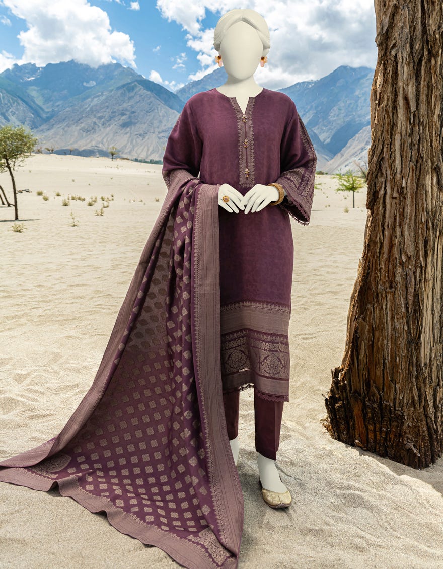 Multicolor Jacquard Unstitched 3 Piece Dress | Jjls-W-Jwu-23-1813