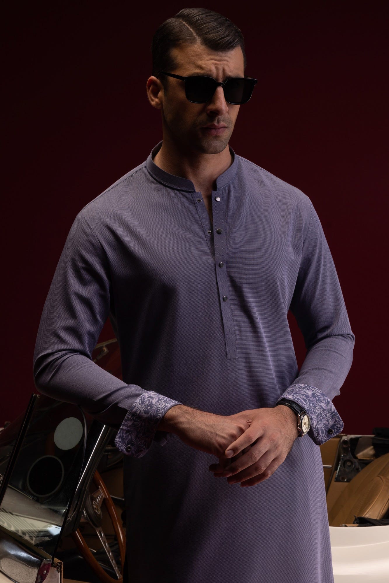 Kenya - Royal Violet Cotton Kameez Shalwar