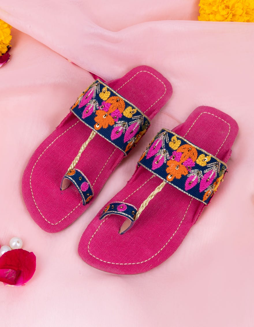 Pink-Blue Chappal | Jj-Klfwc-23-007