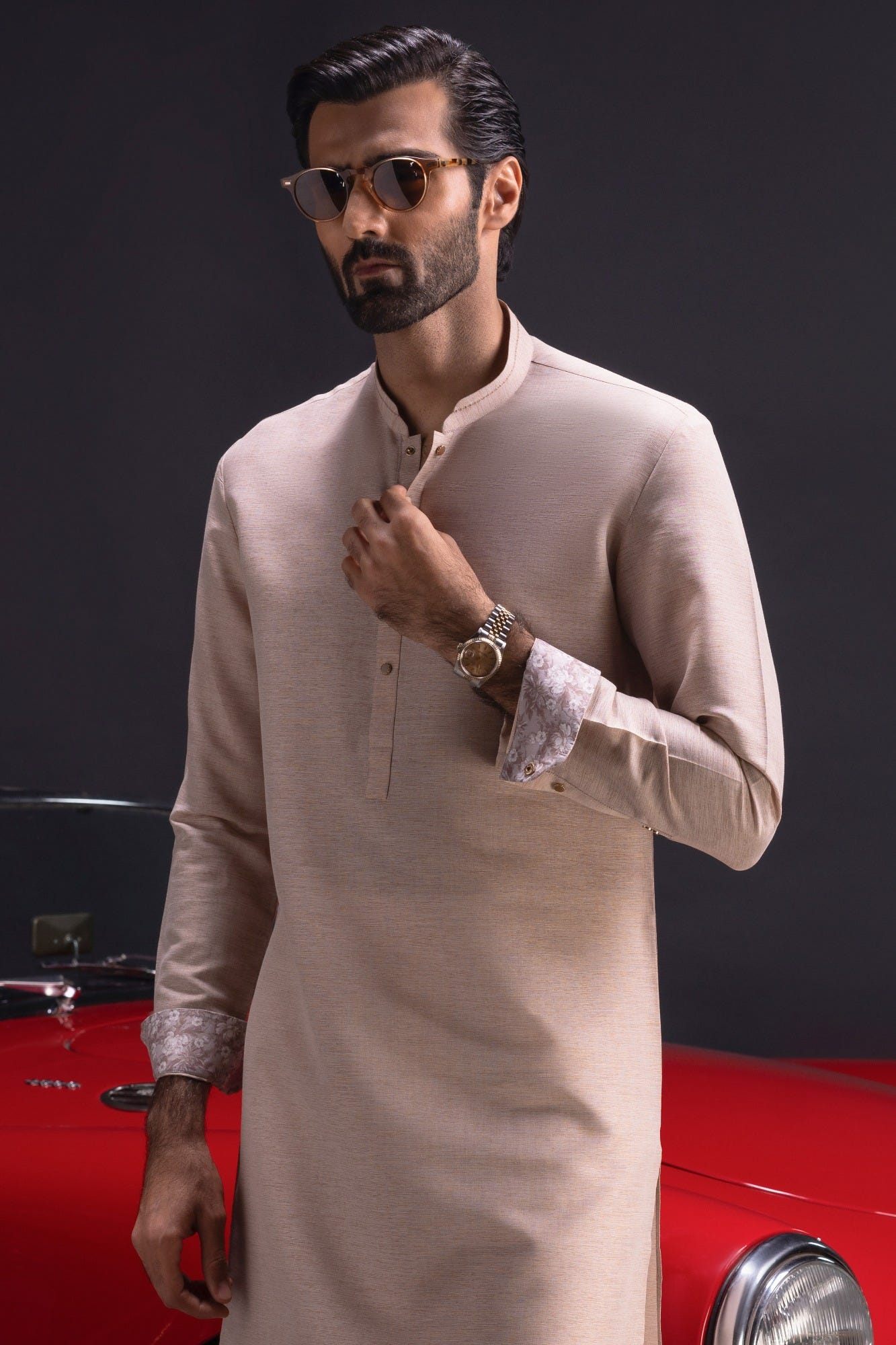 Athens - Light Brown Blended Kurta Trouser