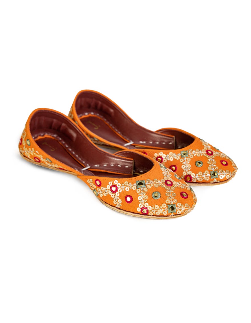 Orange Khussa | Jj-Lkh-23-284