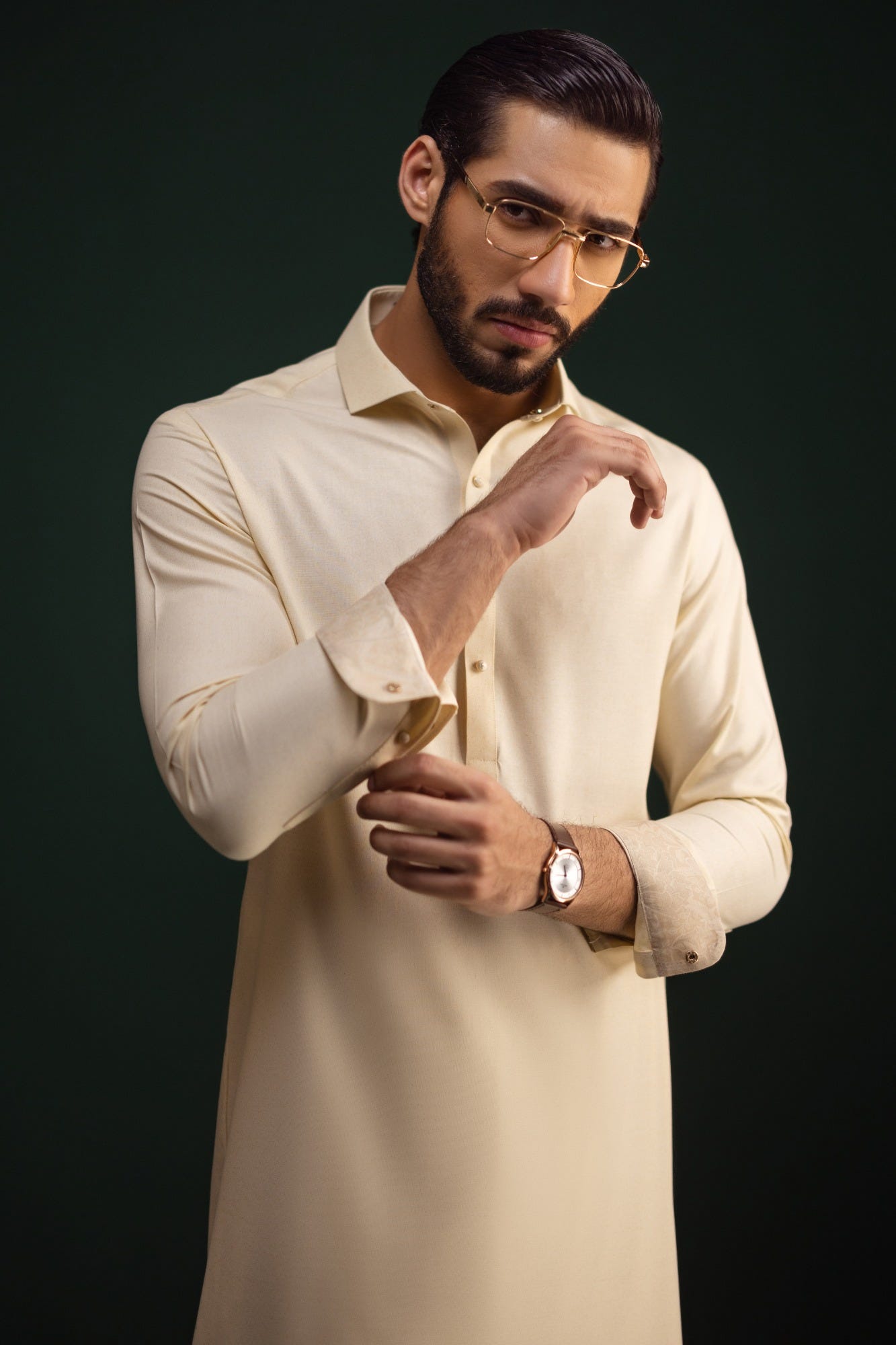 London - Light Beige Blended Kameez Shalwar