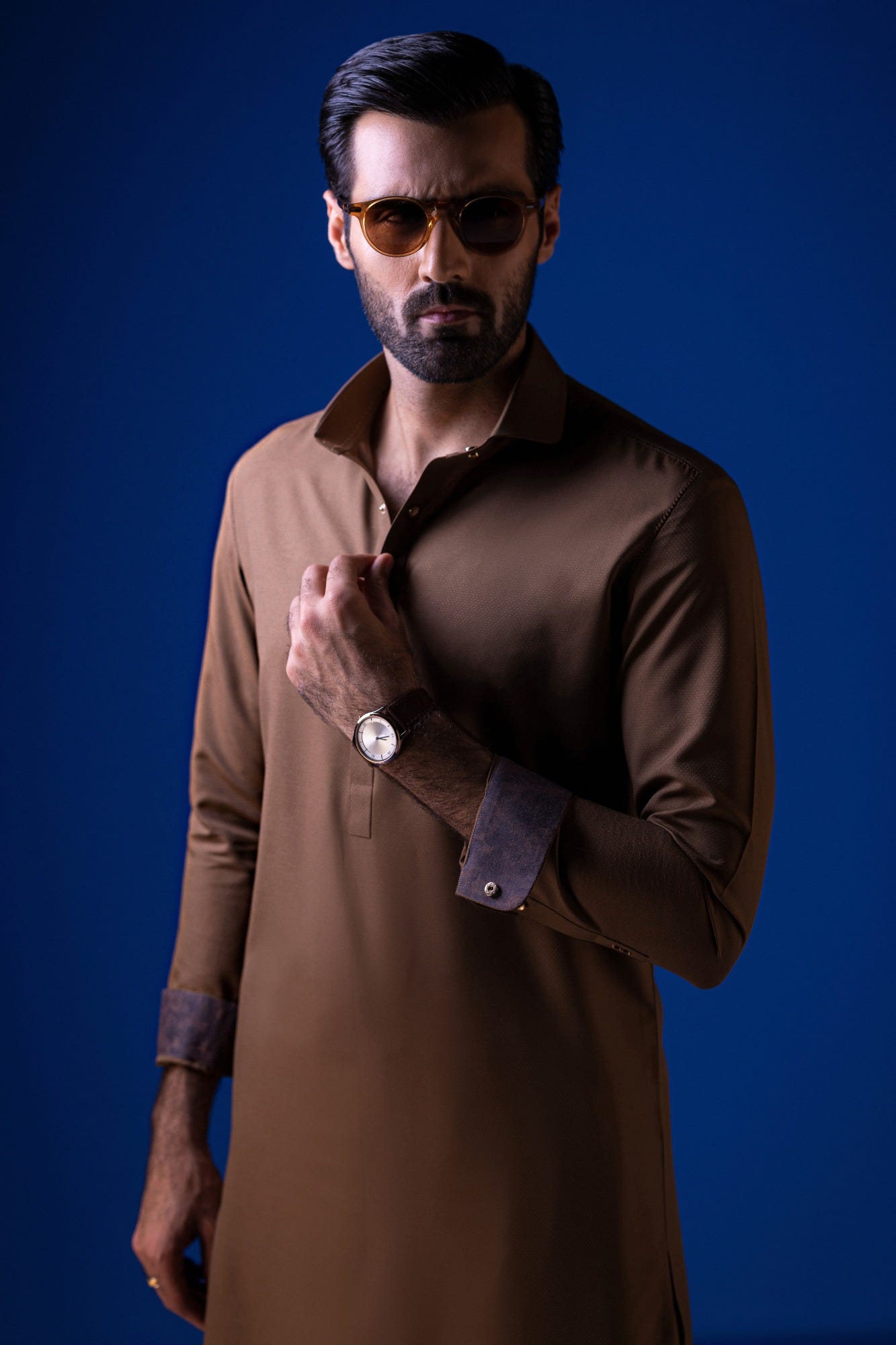 Maldives - Brown Blended Kameez Shalwar