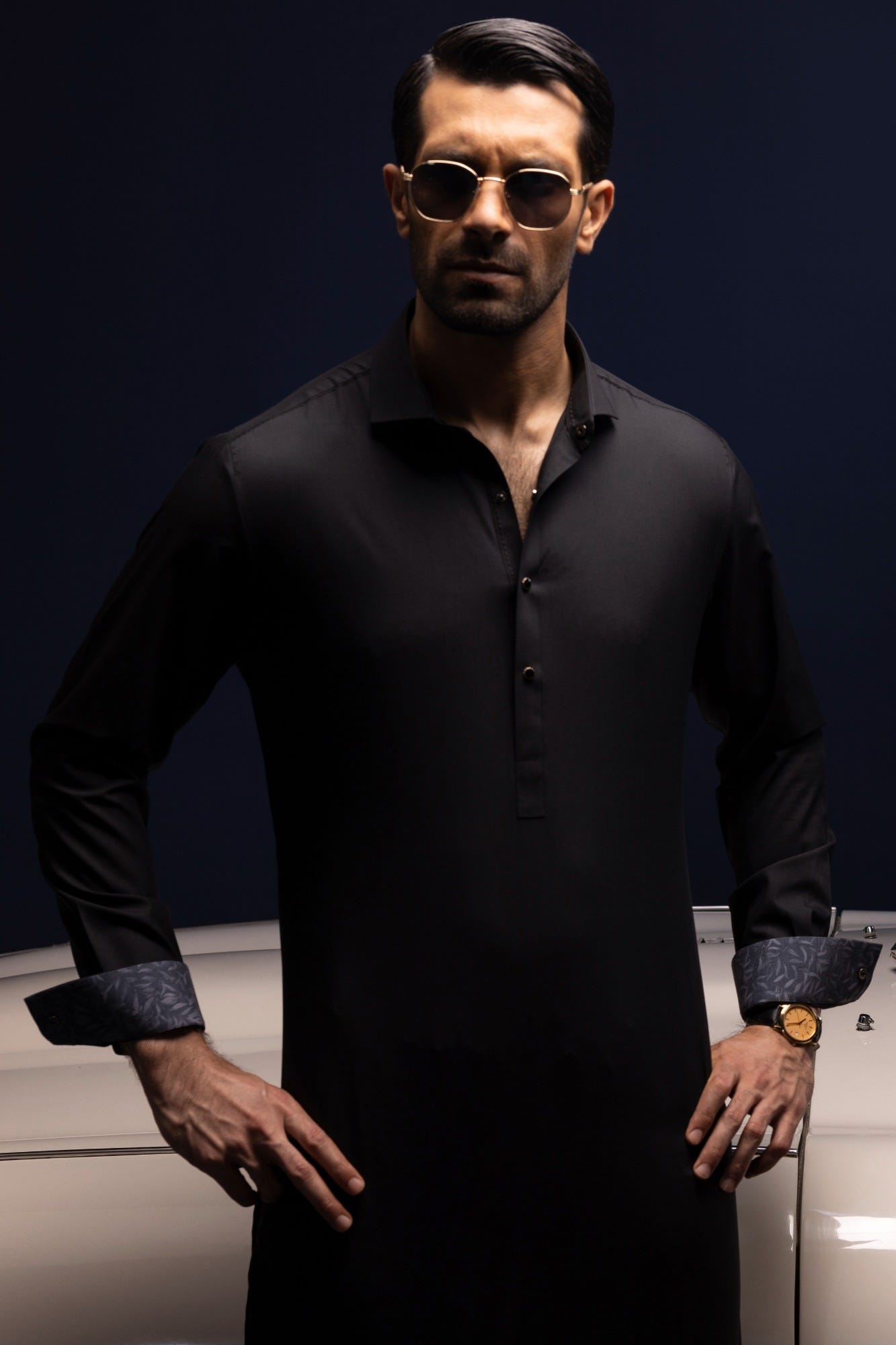 Mauritius - Black Blended Kameez Shalwar