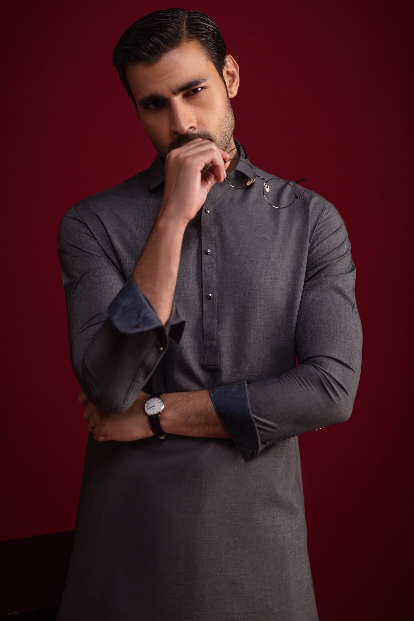 Merida - Charcoal Blended Kameez Shalwar
