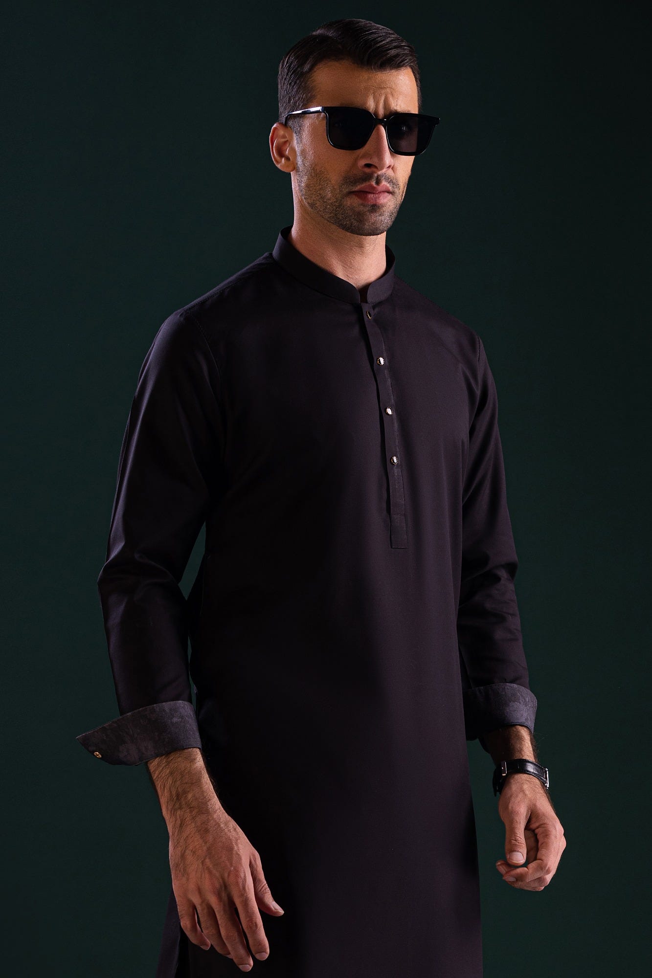 Miami - Black Cotton Kameez Shalwar