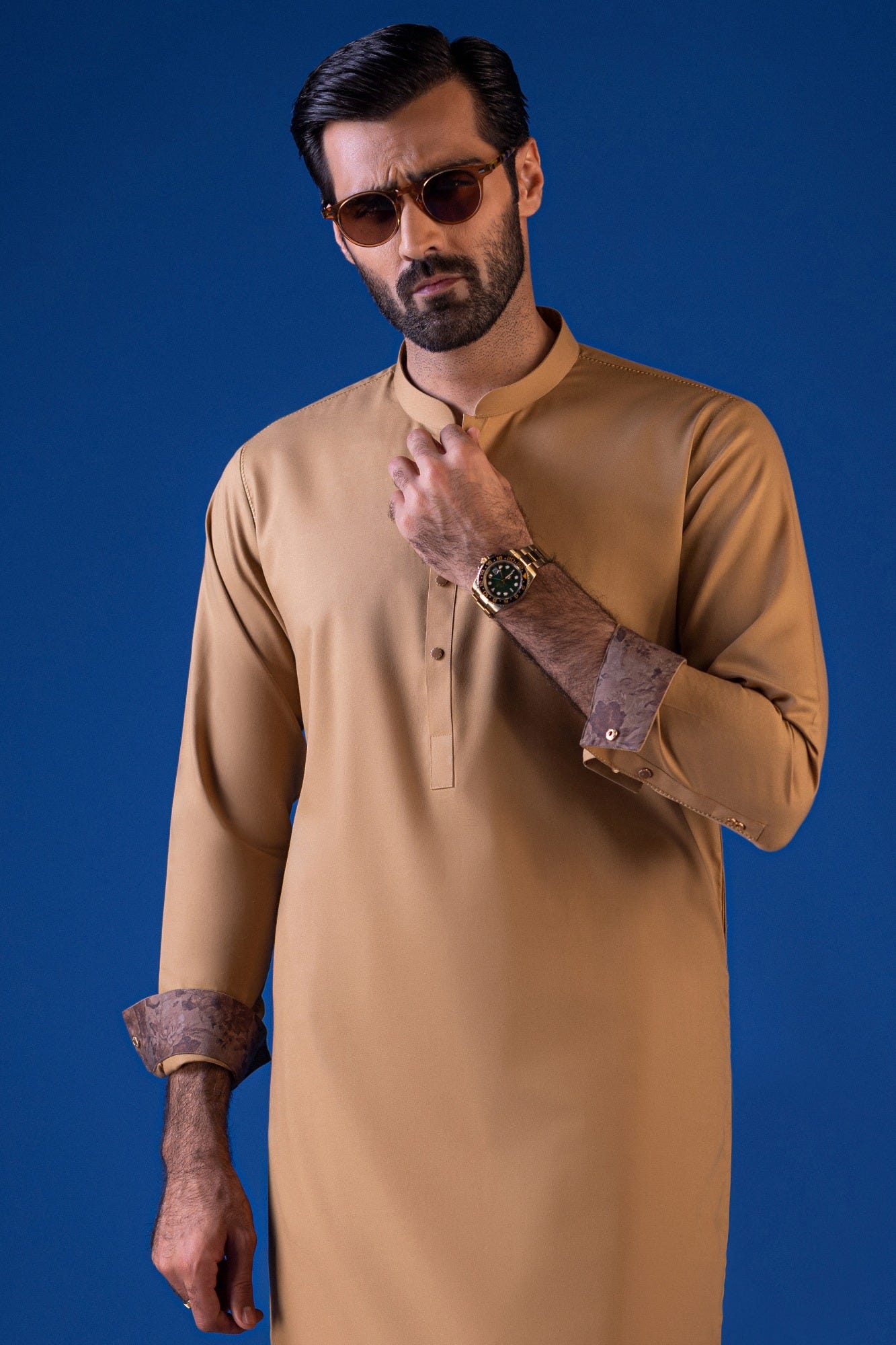 Miami - Khaki Cotton Kameez Shalwar