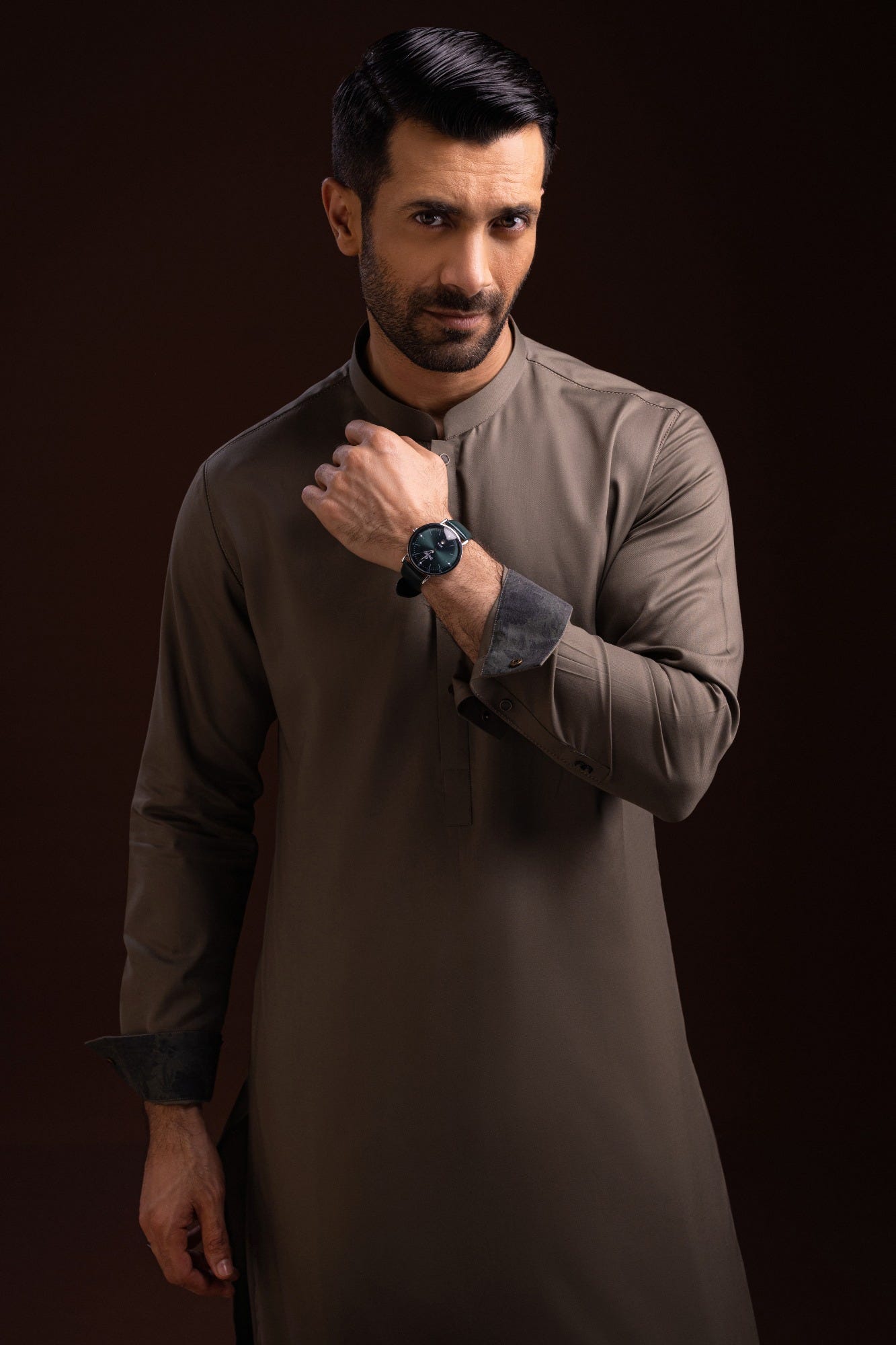 Miami - Olive Cotton Kameez Shalwar