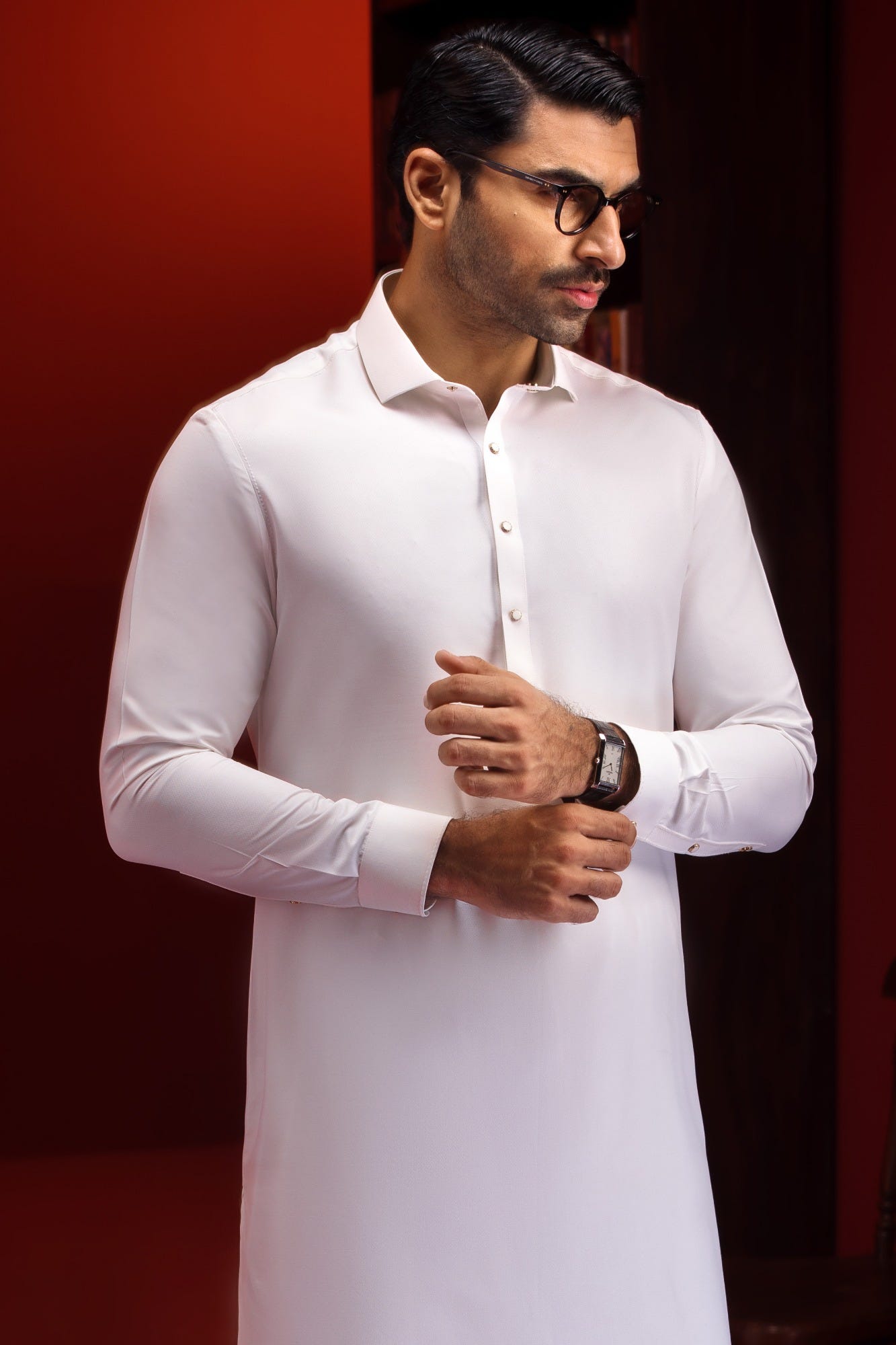 Milton - White Blended Kameez Shalwar