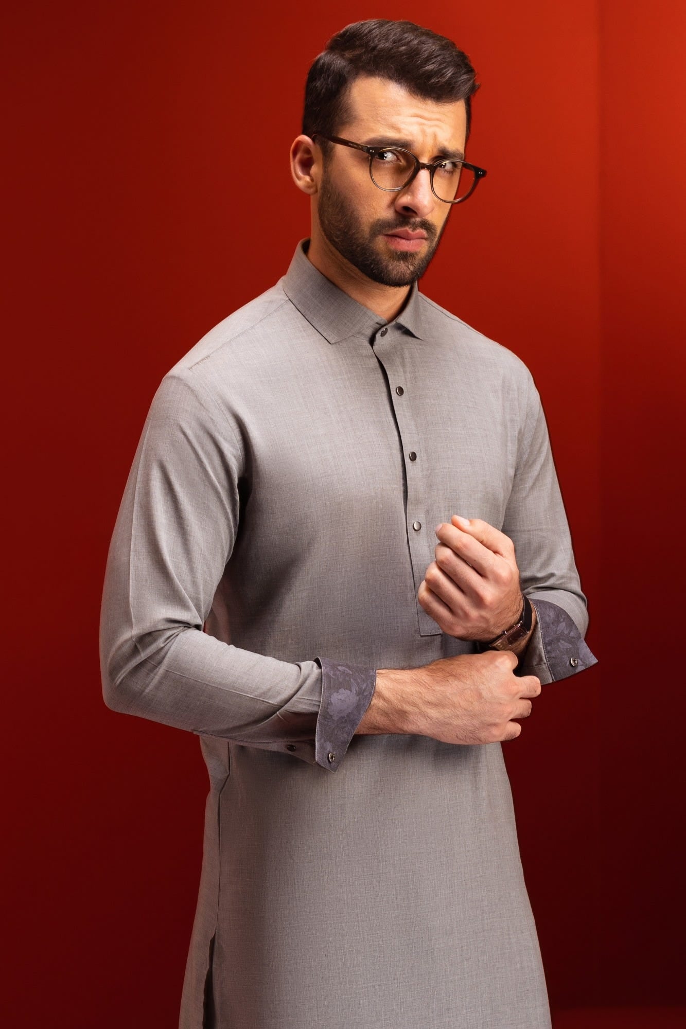 Monaco - Grey Blended Kameez Shalwar