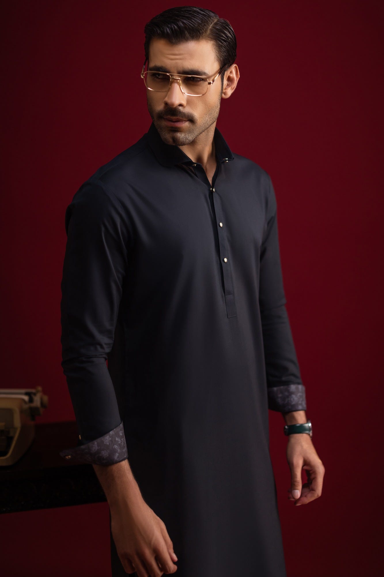 Morocco - Black Blended Kameez Shalwar