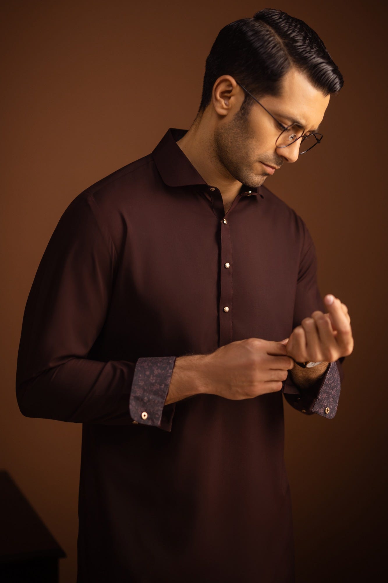 Morocco - Burgundy Blended Kameez Shalwar