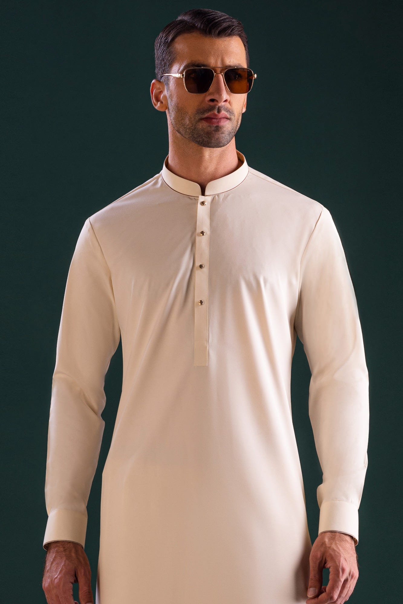 Noorvik - Cream Blended Kameez Shalwar