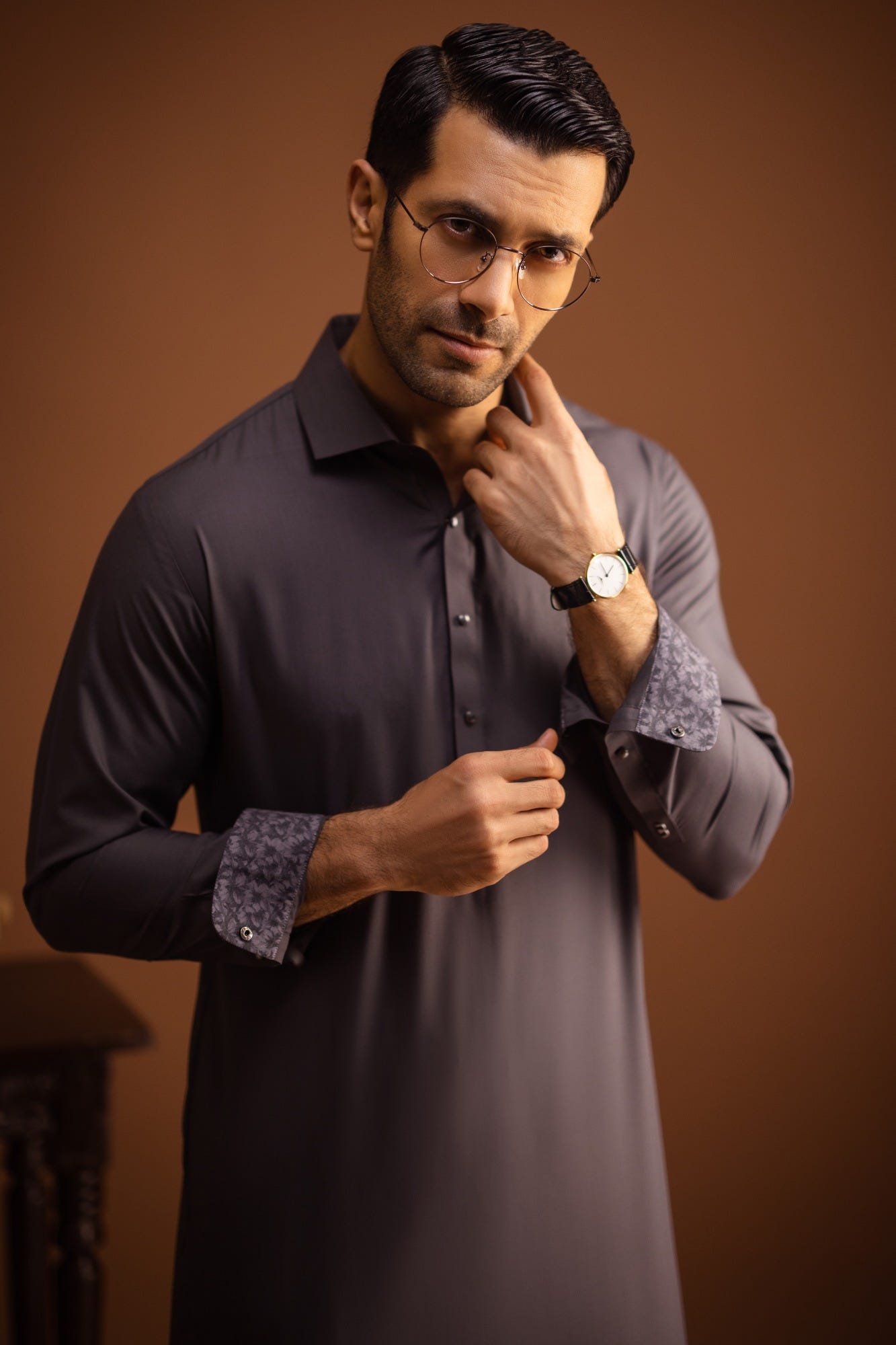 Olinda - Grey Blended Kameez Shalwar