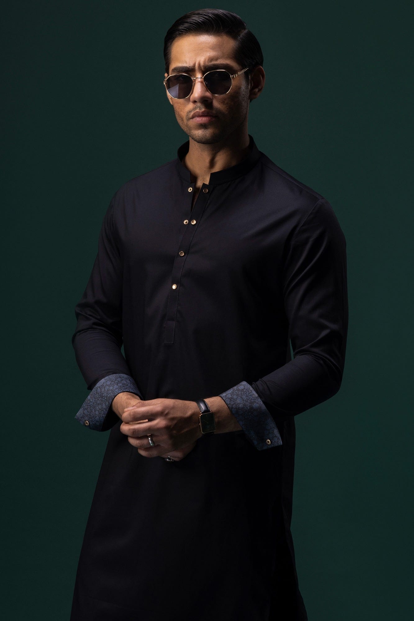 Oslo - Black Cotton Kurta Trouser
