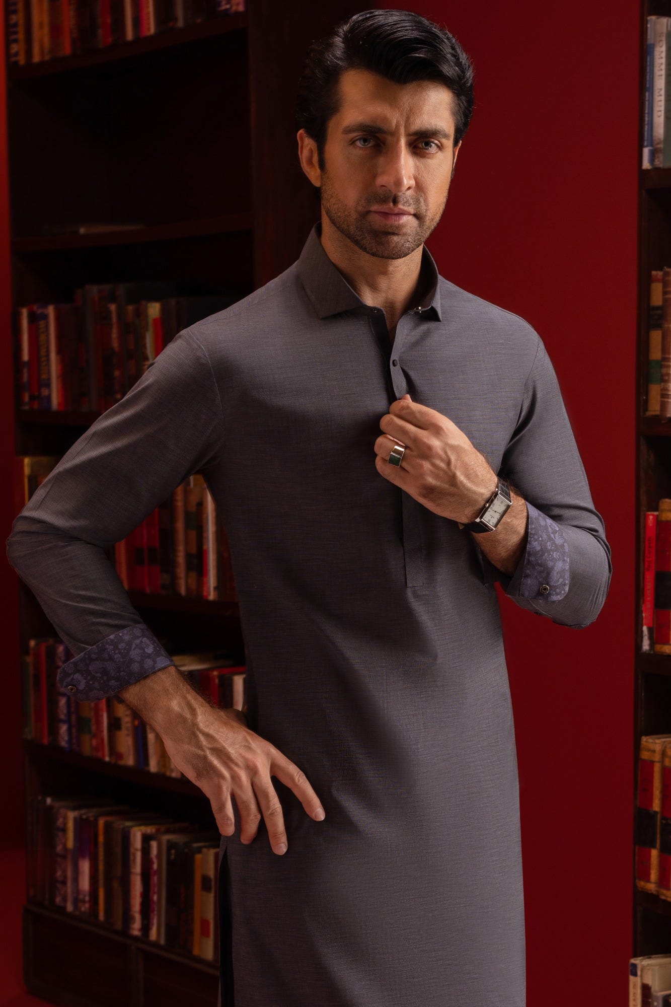 Peru - Charcoal Black Cotton Kurta Trouser
