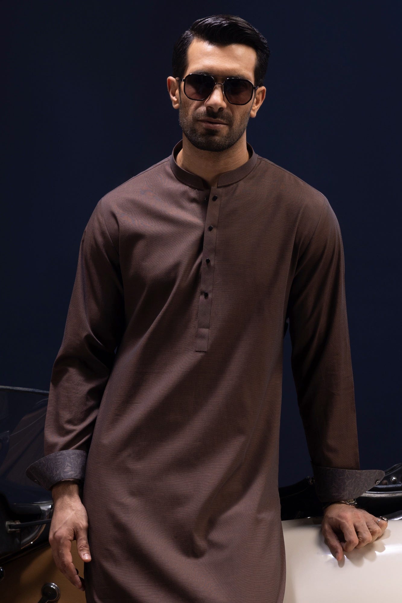 Pisa - Caramel Brown Cotton Kurta Trouser