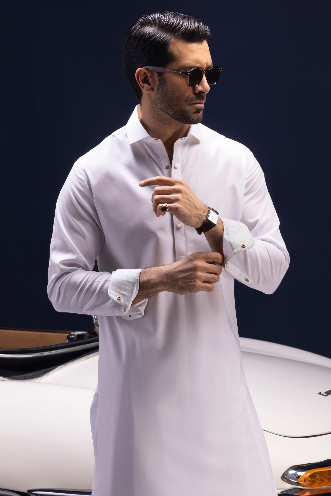 Portugal - Off White Cotton Kameez Shalwar