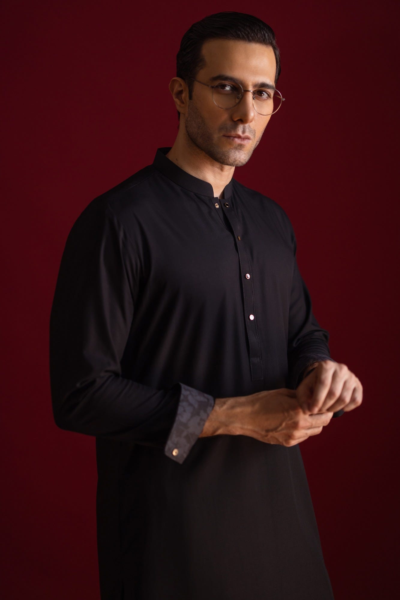 Richmond - Black Blended Exclusive Kameez Shalwar