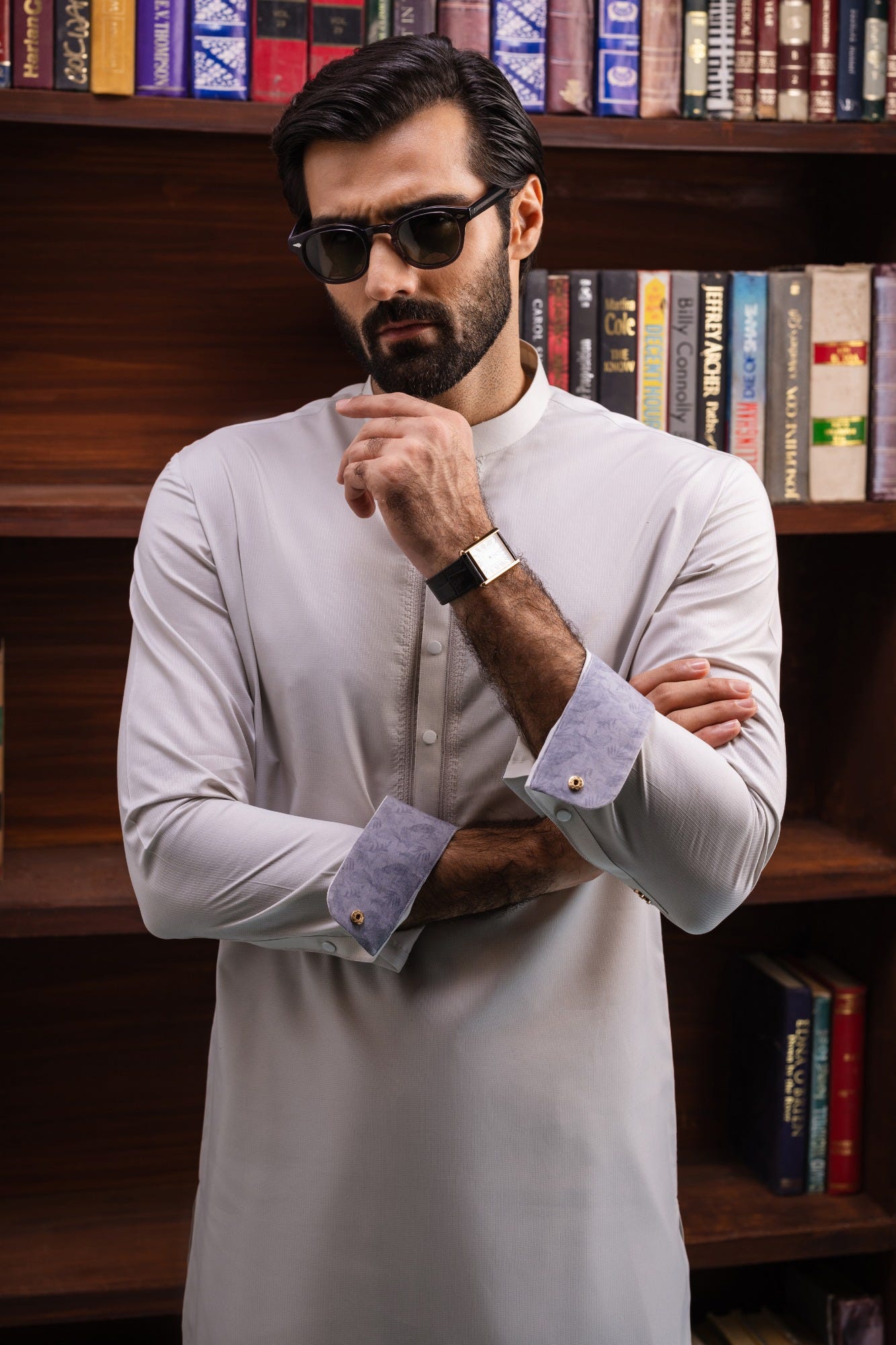 Sharjah - Light Grey Blended Kameez Shalwar