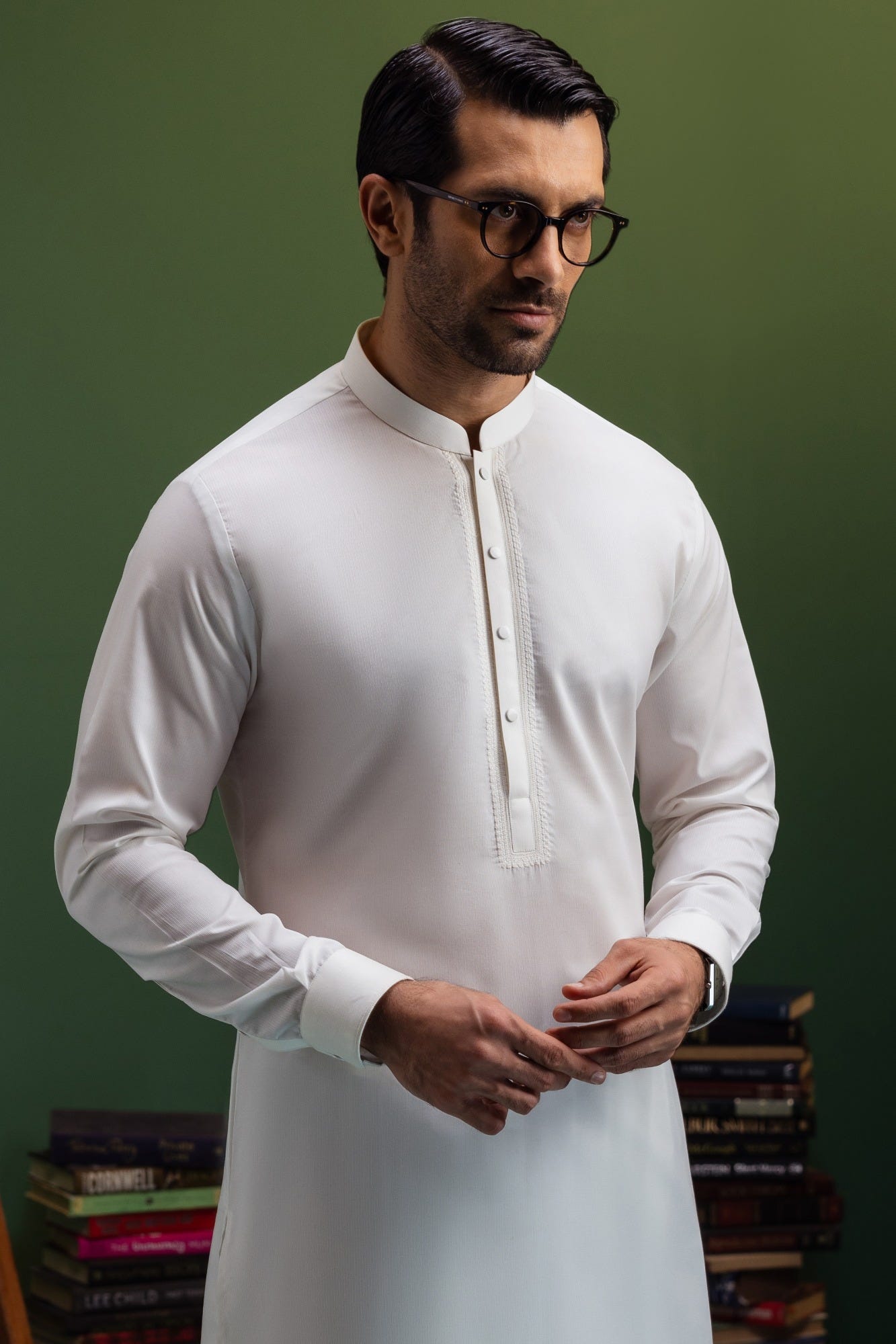 Sharjah - Off White Blended Kameez Shalwar