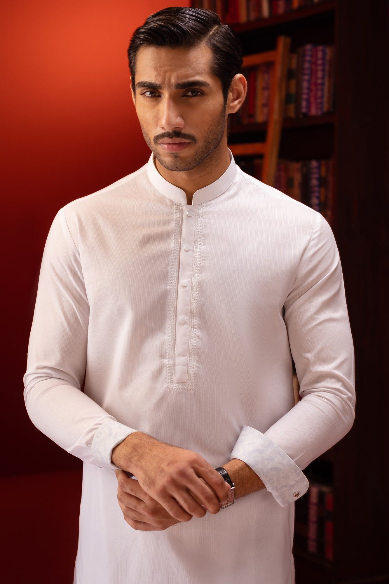 Sharjah - White Blended Kameez Shalwar