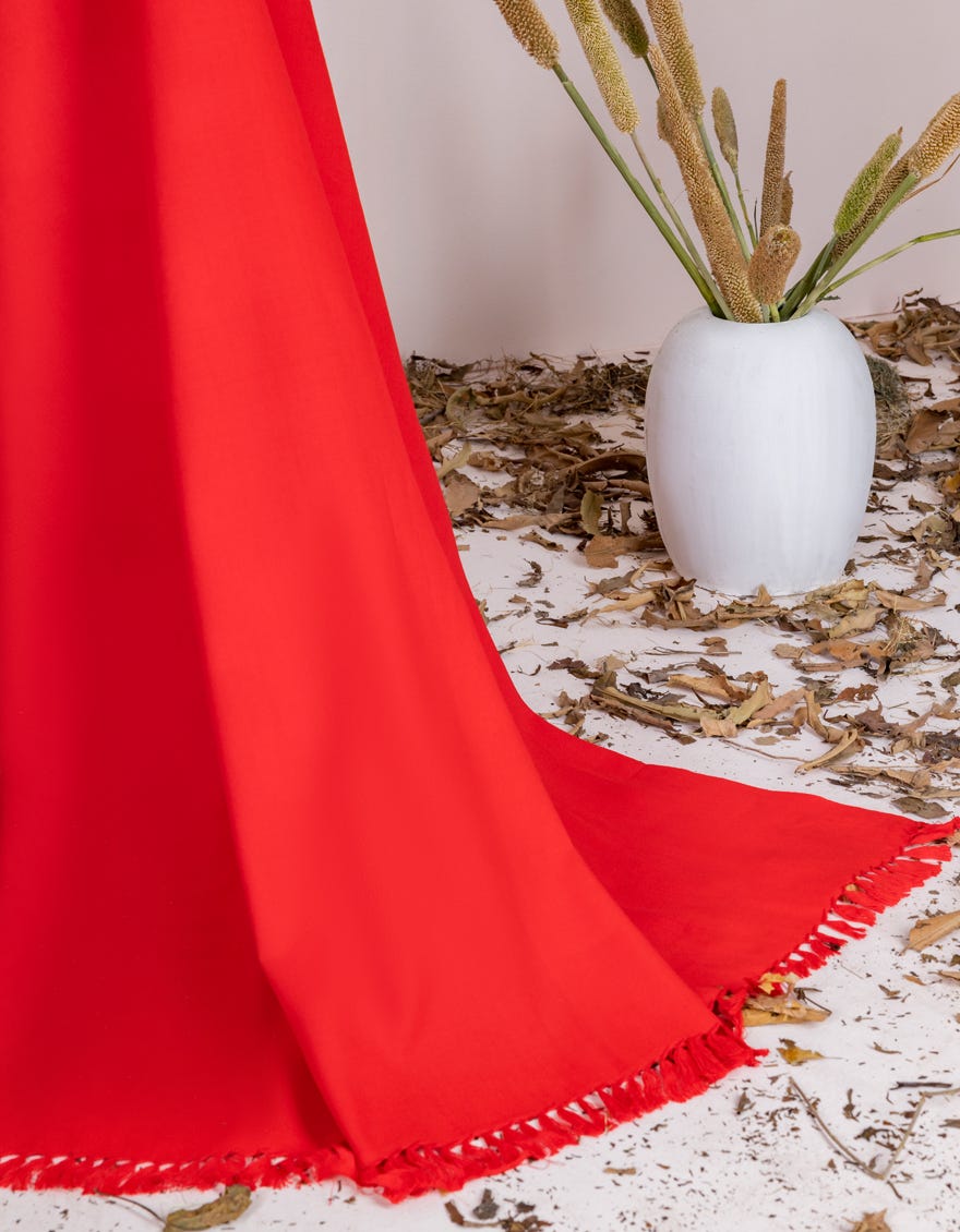 Red Acrylic Shawl | Jsh-Shw-22-071