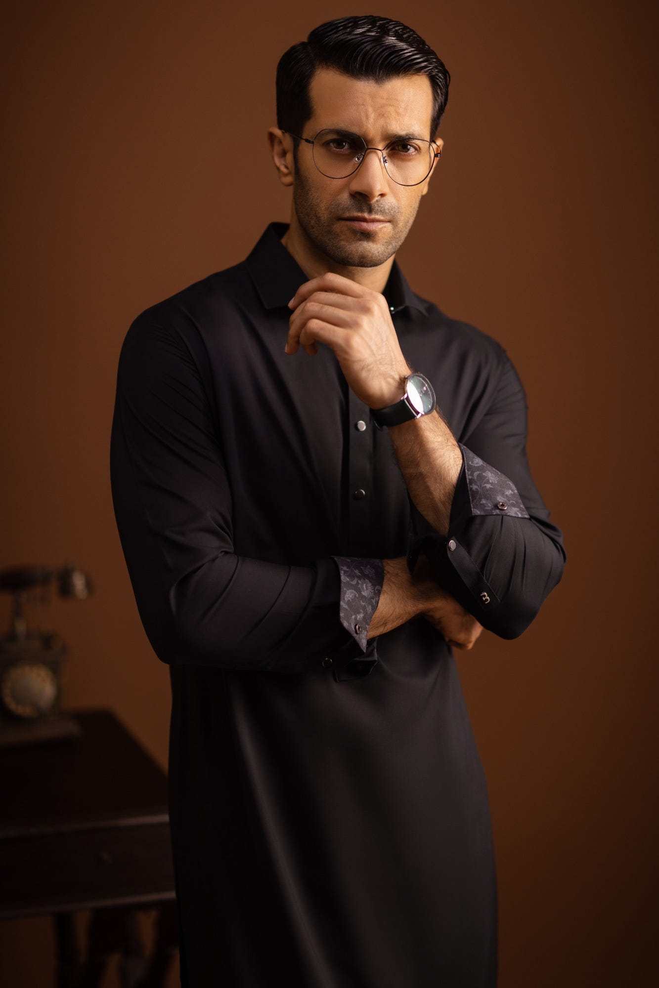 Sliven - Charcoal Blended Kameez Shalwar