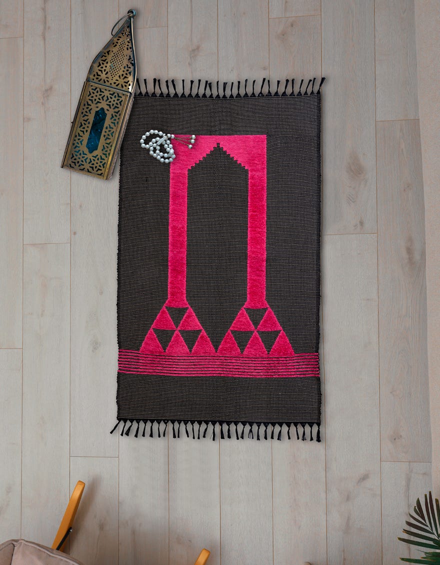 Pink-Grey Kids Prayer Mat| Jpm-23-03 B
