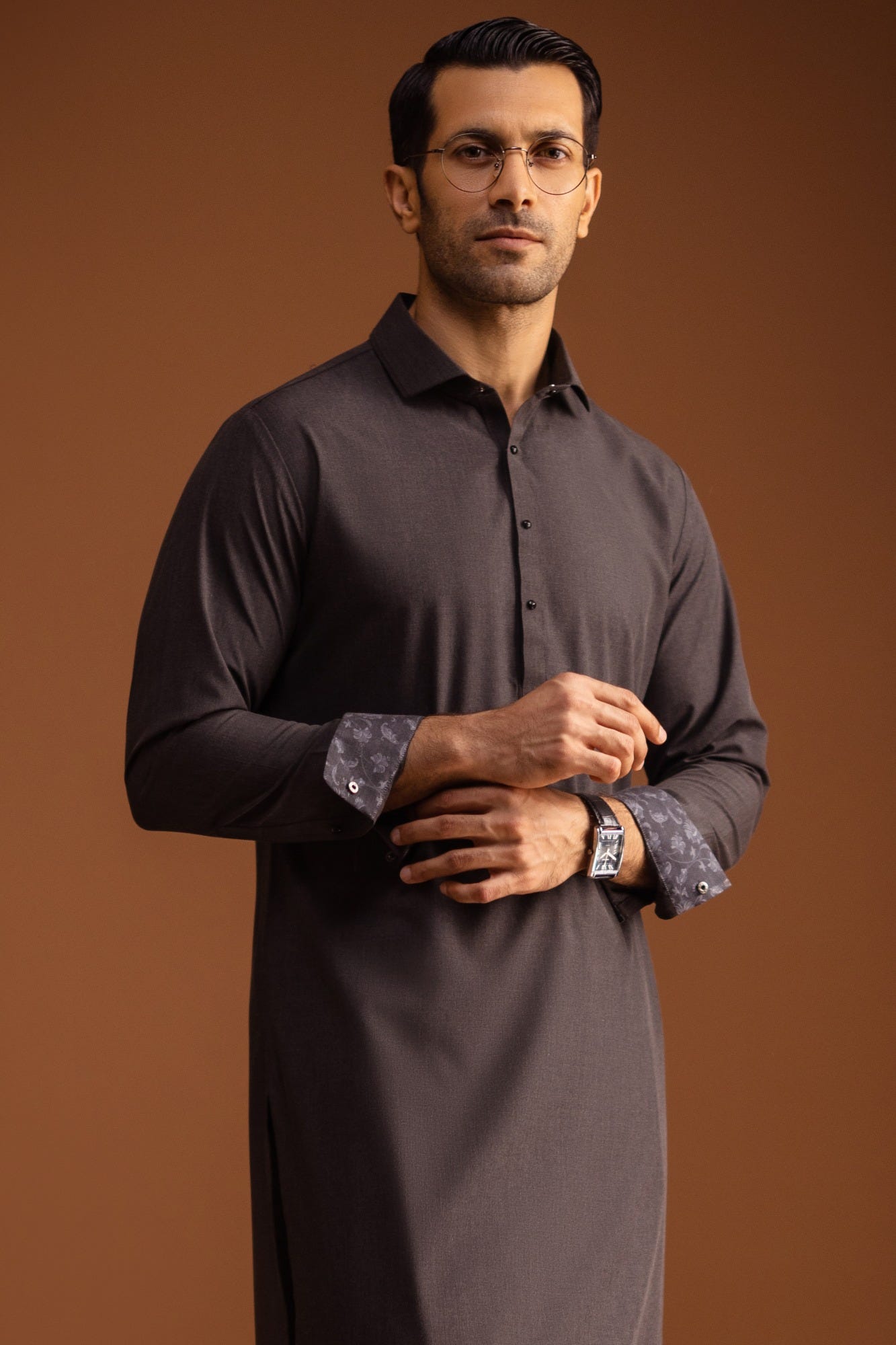 Sofia - Charcoal Blended Kameez Shalwar