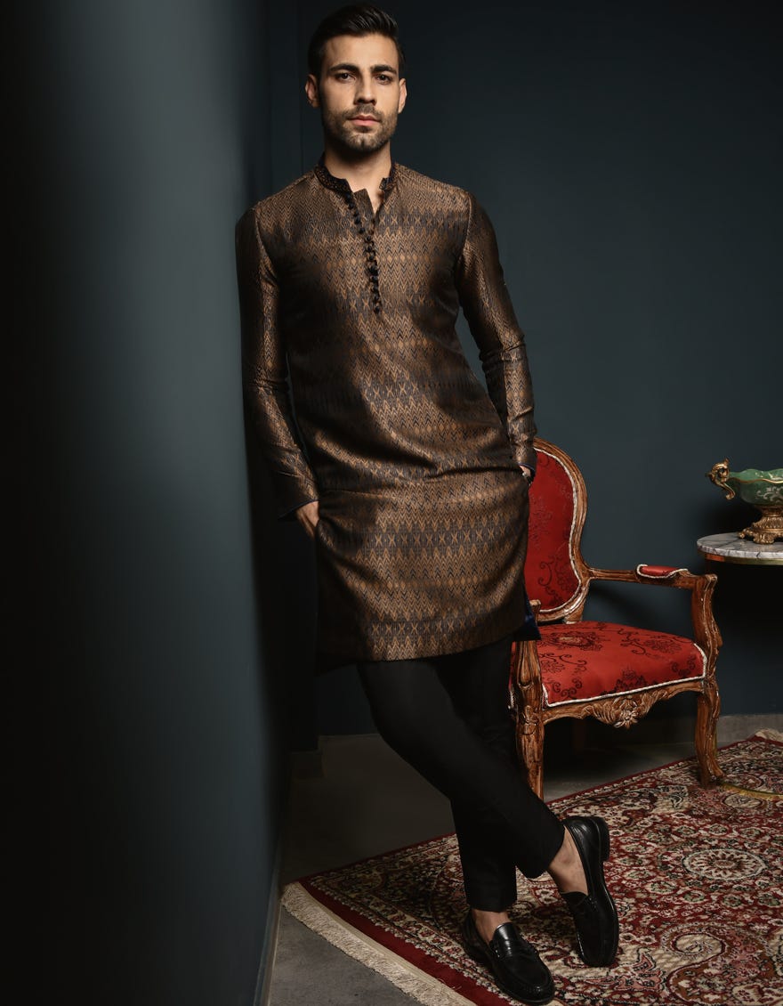 Blue Formal Men's Kurta | Jjk-Sp-48002