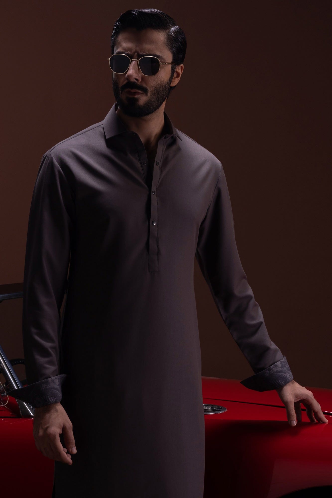 St.Louis - Dark Grey Blended Kameez Shalwar