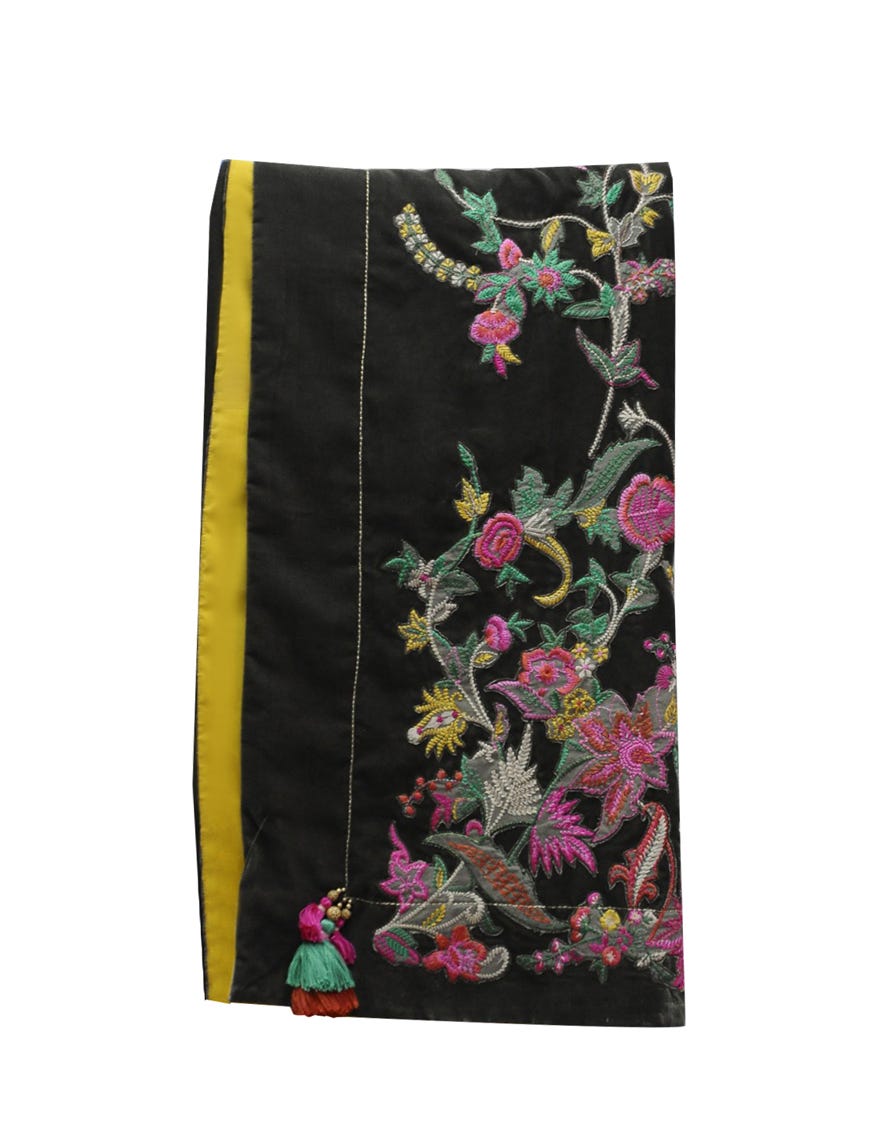 GREEN VELVET STOLE | JLST-W-STL-22-2667