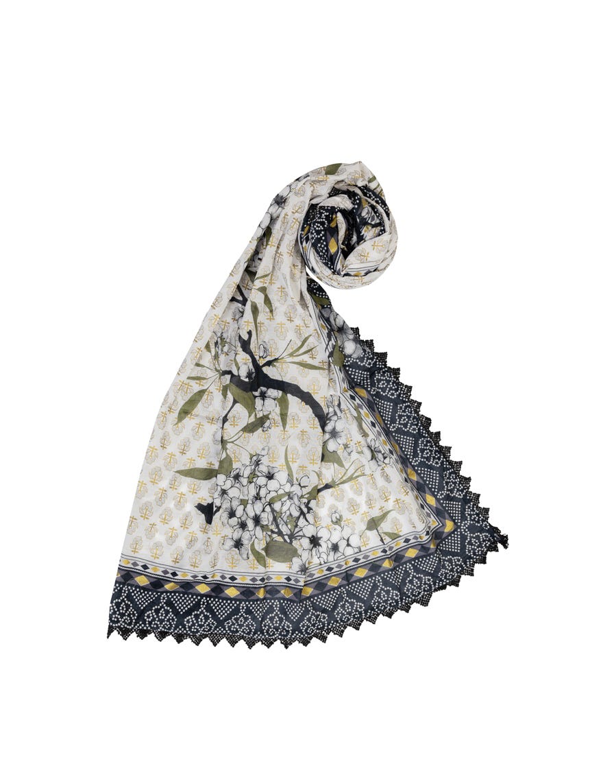Grey Lawn Stole | Jlst-S-Stl-23-2608